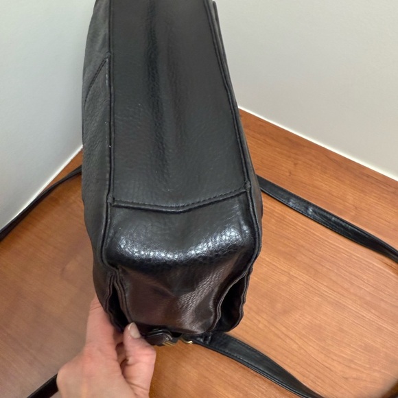 Vintage Relic Leather Black Shoulder Bag Purse Pebbled EUC - Picture 9 of 13